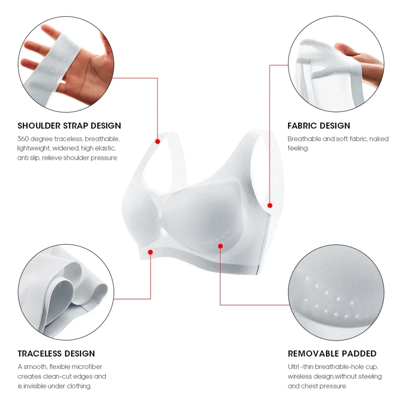 Sports Bra for sports bra,womens bras,sports underwear,womens lingerie,women lingerie Women 1/2PCS/3PCS Seamless Wireless Ultra Thin Breathable Sleep Bralette Vest Underwear Plus Size M-7XL