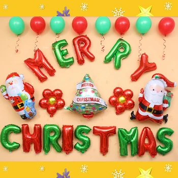 

Christmas Balloon Set Christmas Decorations For Home Santa Claus Snowman Cartoon Foil Balloon Navidad Xmas Decor Happy New Year