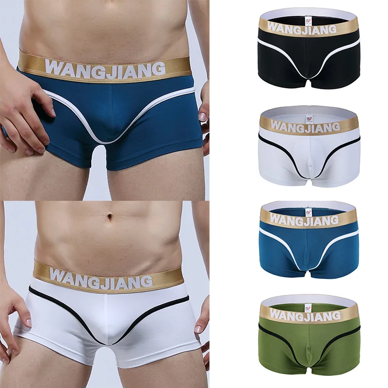 Новый Для мужчин нижнее белье боксер Хлопковые трусы Cuecas Masculina/нижнее с принтом