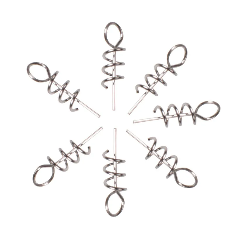 Soft Lure Bait Spring Twist Lock Stainless Steel Outdoor Fishing Crank Hook Centering Pin For Soft Lure Bait Worm Crank