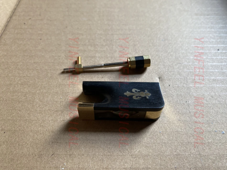 Advanced Level Mounted Ebony Frog for 4/4 viola Bow gold colour