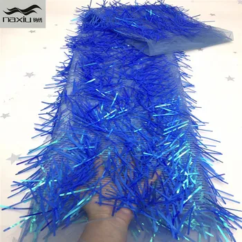 

Madison African lace fabric 2020 high quality wedding dress lace fabric sequins fabric embroidery french lace fabric 1Yards