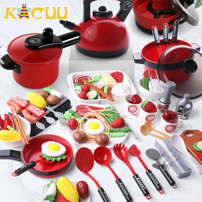

Kitchen Toys Set For Kids Girl Cooking Baby Cutting Fruit Cooking Kitchen Utensils Children's Simulation Education Kitchen Toy