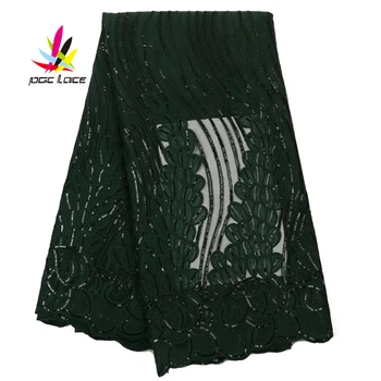 

French Mesh Lace Fabric For Women Dress 2020 High Quality Nigerian Tulle African Embroidered Lace Fabric With Sequines AMY3131B