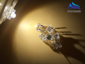 

100pcs 5mm Transparent Piranha Warm White Water Clear 5 mm Super Flux LED Diode Bulb Round Light Emitting Diode LED Lamp