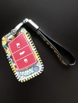 

Leather Car Key Case Remote Cover for VW Volkswagen Beetle Type 1 Atlas Arteon 2018 2019 Holder Keyfobs Accessories New 2020