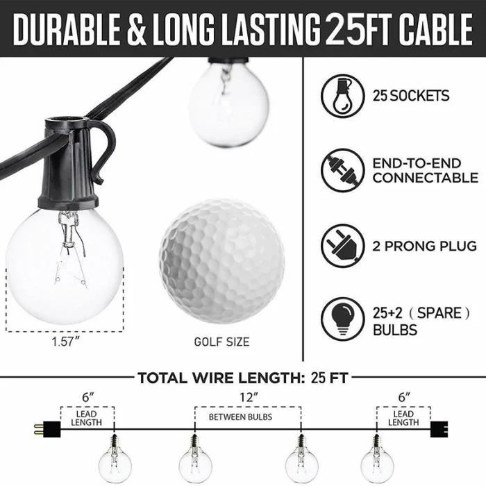 Newly LED Stringlight Decoration Bulbs Lights Hanging for Home Patio Garden Party Outdoor XSD88