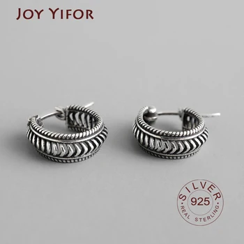 

S925 sterling silver stud earrings geometric retro hipster black zircon C Shape earrings micro-paved cz crystal