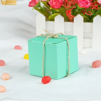 

50pcs 5cm Square Candy Box Single Muffin Box Portable Window Cupcake Box Mousse Mud Pudding Bottle Packaging Cup Gifts