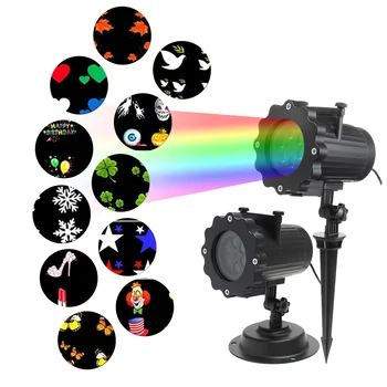 

12 Patterns Outdoor LED Projector Light for Disco Stage Light Laser Projection Holiday Lighting Outdoor Waterproof Home Garden