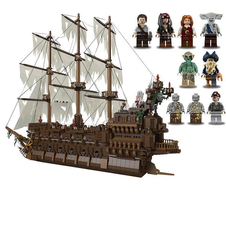 KING 83015(16016) 3652Pcs The Flying the Netherlands Ship Blocks Pirates of the Caribbean Movies Series MOC Bricks Boys Gift
