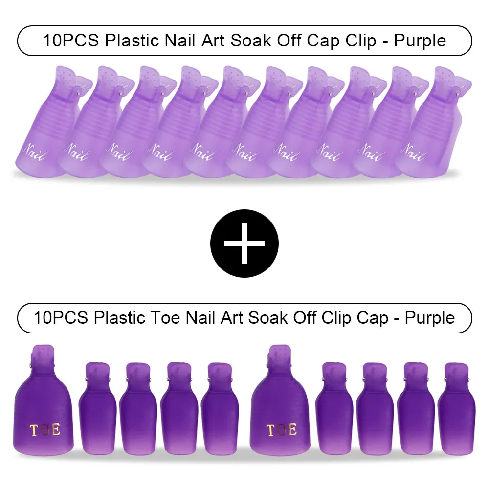 Purple Toe Purple Hd Лак для ногтей Замачивание крышки Зажимы Пластиковые УФ-гель для ногтей Удаление обертывание для маникюра Инструменты для обезжиривания пальцев и пальцев ног высокое качество - Цвет: Purple Toe Purple Hd