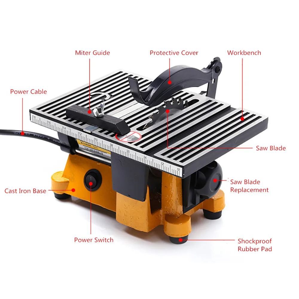 US $115.00 110V220V Electric Multifunctional Mini Table Saw DIY Wood Steel Plate Glass Tile Cutter 100MM Blade 60W 4500RPM