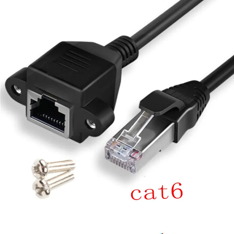 Винтовое крепление для панели RJ 45 RJ45 Cat5 штекер гнездо Ethernet 100 м Сетевой удлинитель