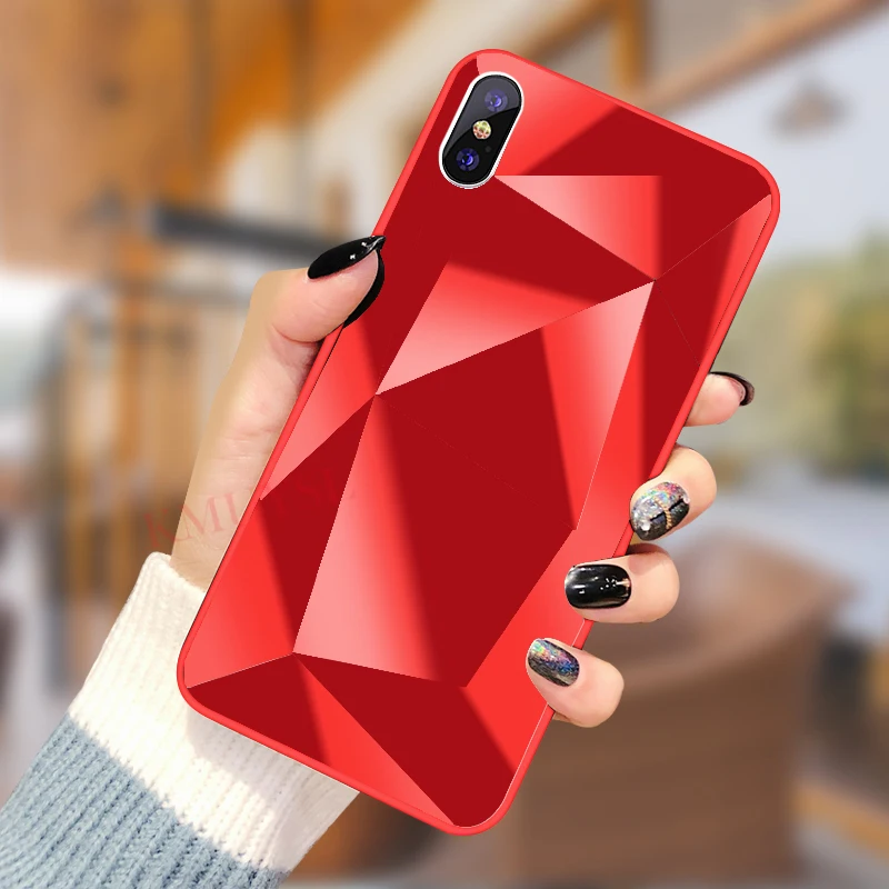 

Diamond Mirror Phone Case for IPhone X XS XR XS Max Shockproof and Dropproof Soft Cover for IPhone 7 8 6 6S Plus Glossy Cover