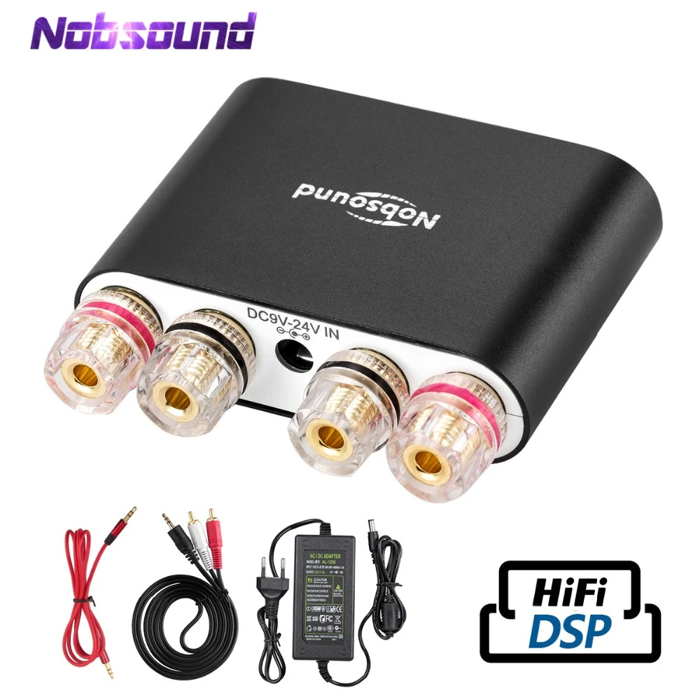 2021 Nobsound Hi-Fi Digital Amplifiers Stereo Mini DSP Bluetooth 5.0 Home Audio Desktop Power Amplifier 50W*2 Black