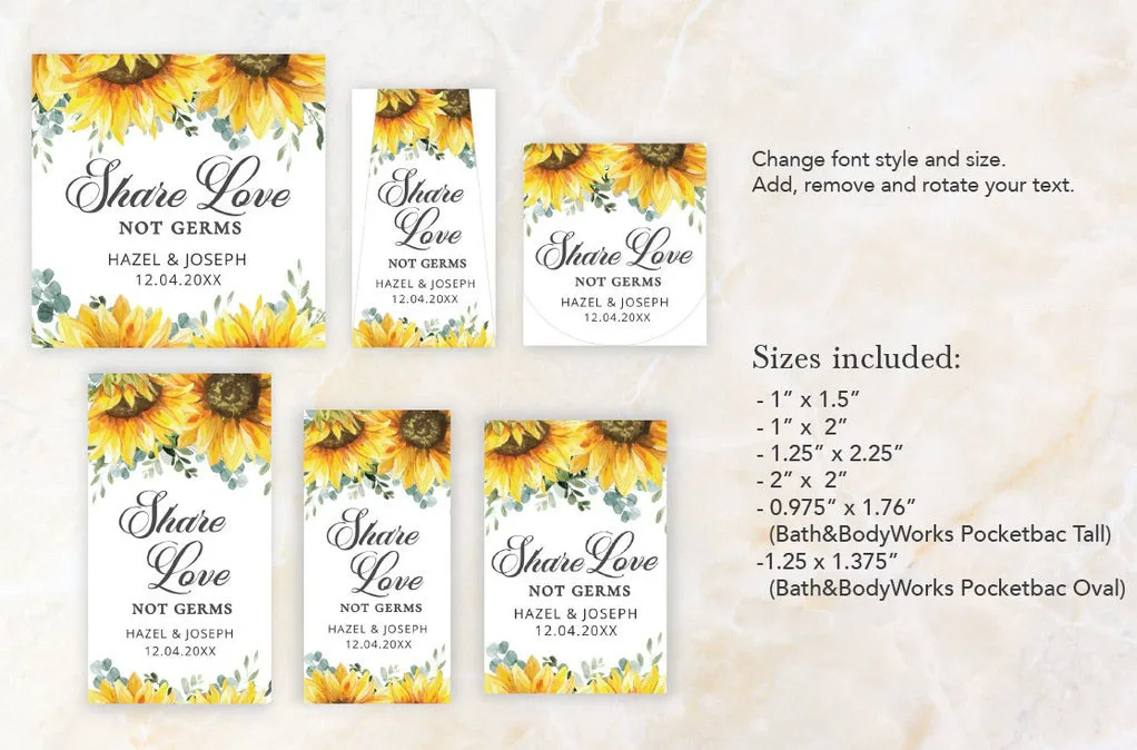 Custom hand sanitizer labels bath and body works