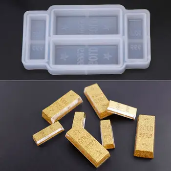

Silicone Mold DIY 3D Gold Bar Funny Birthday Cake Fondant Decoration Realistic Simulation Epoxy Resin Crafts Jewelry Making Tool