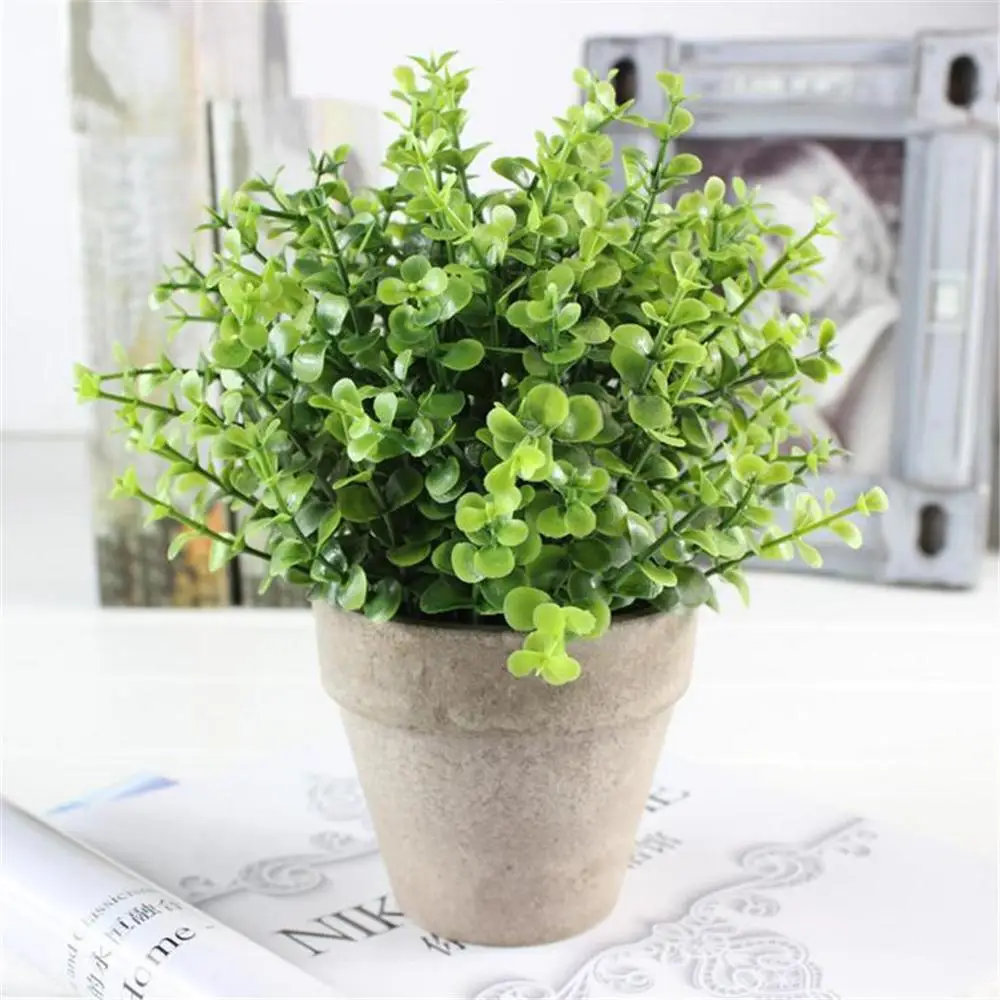 Искусственные Горшечные растения зеленые Креативные украшения для дома цветы