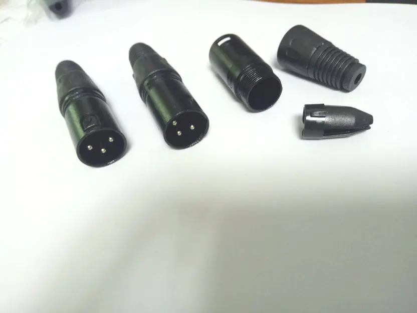 100 шт. черный 3 pin XLR аудио кабель Разъем микрофонный штекер