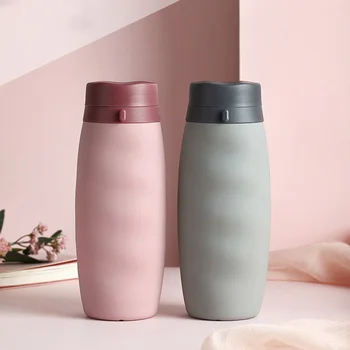 

600ML Household Portable Unique Silicone Water Bottle For Sports Drinkware Water Bottle For Travel Kitchen Supplies Foldable