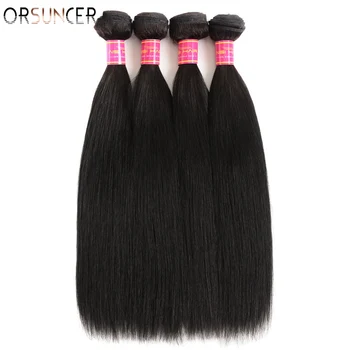 

ORSUNCER hair Human Hair Weave Bundles Prruvian straight human Hair Bundles Non-Remy hair weave vendors wholesale hair Extension