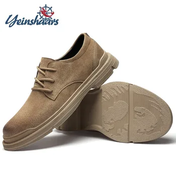 

Mens Shoes Suede Casual Leather Shoes Fashion Leisure Walk Sneakers Lace-up Solid High Quality Footwear Elegant Gentleman Shoes