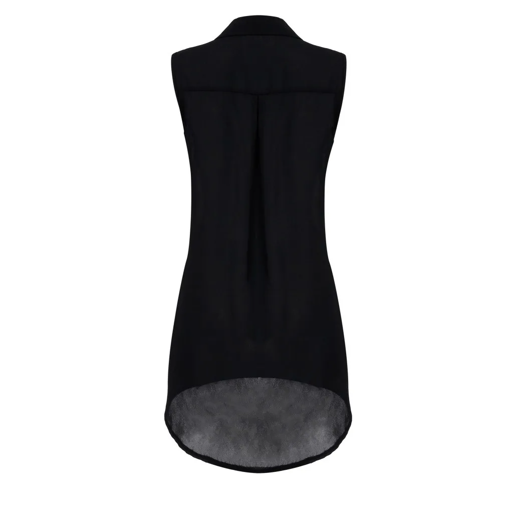 Женская винтажная Модная рубашка размера плюс, Женская Летняя Повседневная шифоновая блузка без рукавов, топы, блуза для повседневной носки, женская уличная одежда#610