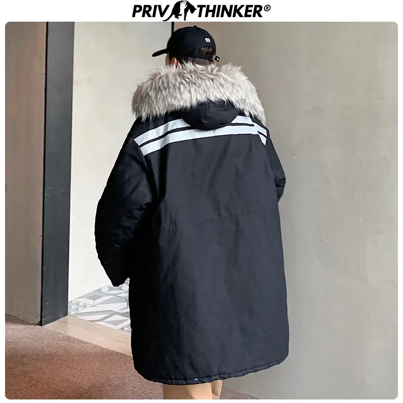 Privathinker уплотненные зимние куртки с карманами, Мужская теплая уличная одежда, мужское длинное пальто, парка, верхняя одежда, мужская верхняя одежда, большие размеры