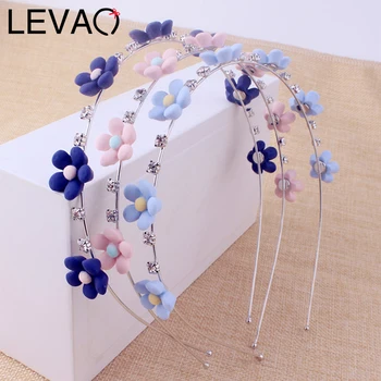 

LEVAO Flower Headband Rhinestone DIY Fashion Hairbands Bezel Turban Women Girls Hair Accessories Hair Hoop Headwear Alloy New