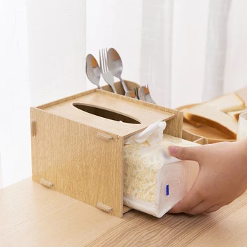 

Muilti-purpose Tissue Box MDF plywood Paper Towel Cover Box Home Kitchen Paper Holdler Napkin Cosmetics Stationery Storage Box