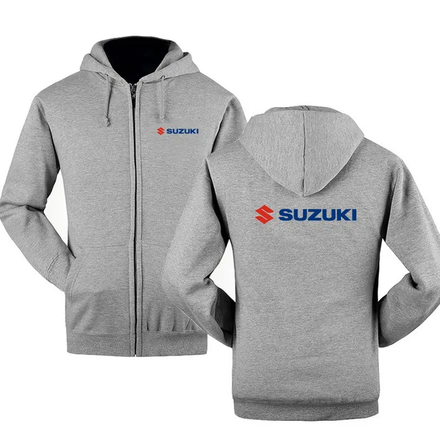 Осень-зима, логотип Suzuki, толстовки на молнии, Мужская Флисовая Куртка с капюшоном, толстовки на молнии, худи Y
