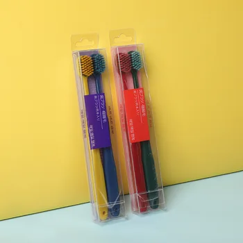 

Manufacturers Direct Selling kuan tou Couples Toothbrush Double Package Soft Bristle Toothbrush Four Colors Selectable