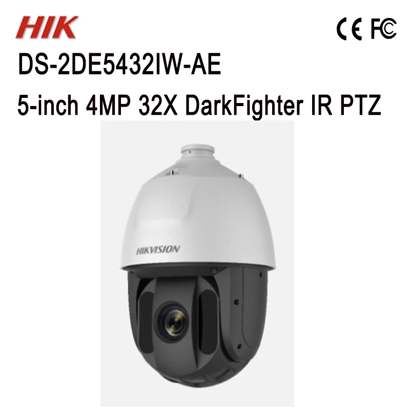 DS-2DE5432IW-AE Оригинал Международный Hik 4MP 5-дюймовый PTZ Скорость купол Камера ИК 150 м с
