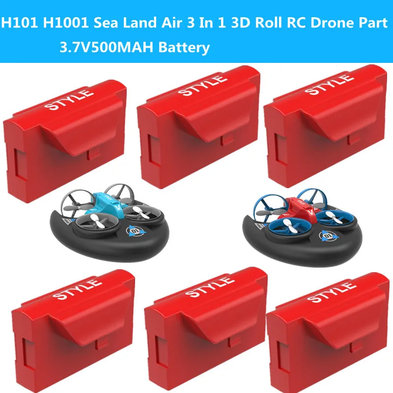 

H101 H1001 Sea Land Air 3 In1 3D Roll Remote Control RC Drone Quadcopter Spare Parts Accessories 3.7V 500MAH Battery