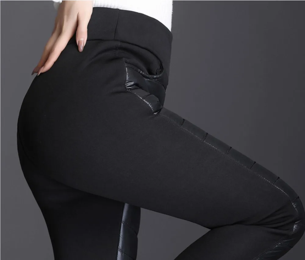 Зимняя женская верхняя одежда женские брюки Модные женские тонкие бархатные толстые обтягивающие хлопковые теплые плотные узкие брюки