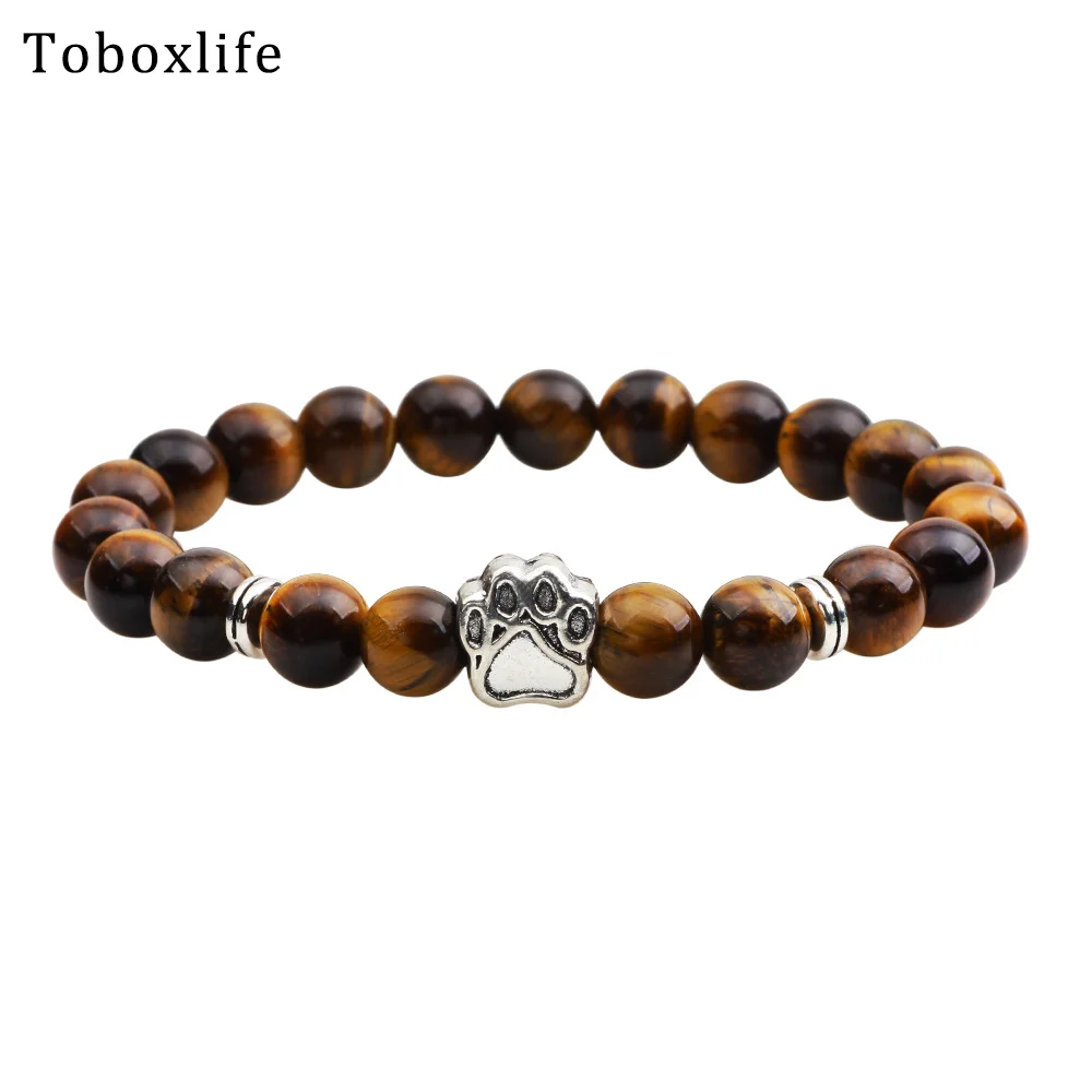 Toboxlife новый стиль унисекс продажа тигровый глаз браслет из бисера матовый камень