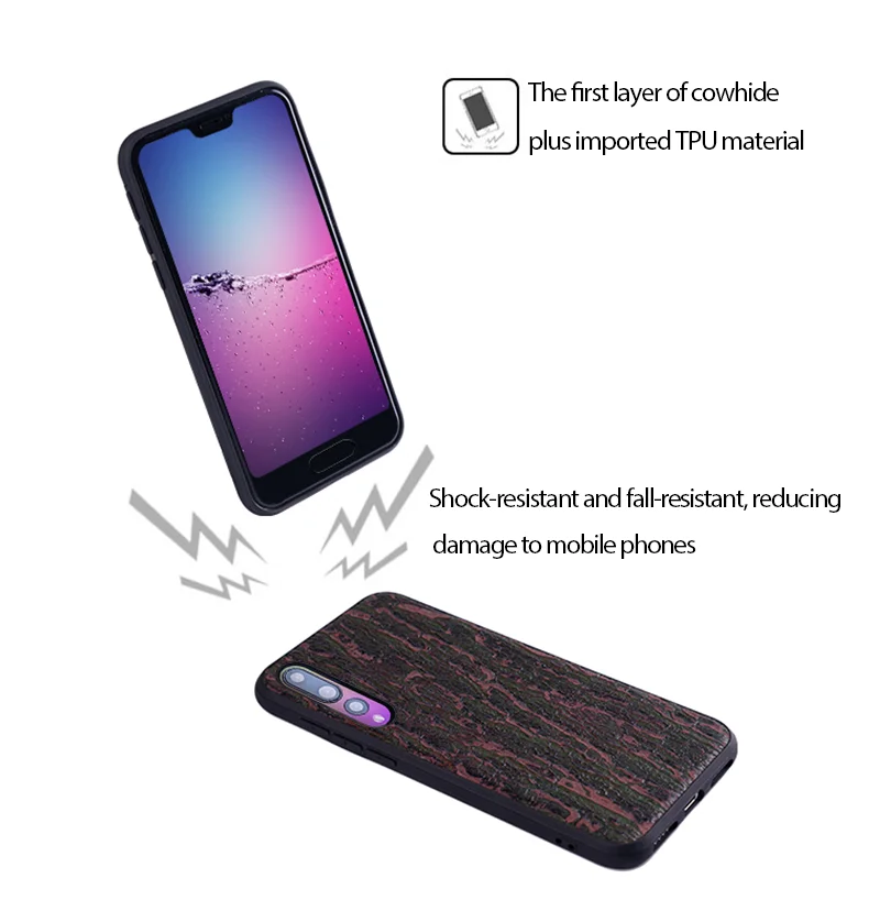 Чехол для телефона huawei P20 P30 lite mate 10 20 Pro lite Y9 P smart из воловьей кожи с текстурой коры для Honor 8 8X9X10 20 чехол