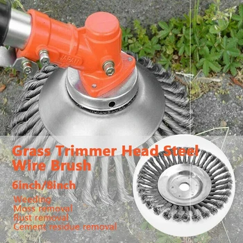 

150mm/200mm Steel Wire Trimmer Head Grass Brush Cutter Dust Removal Weeding Blade for Garden Grass Trimming Machine Brush Cutter
