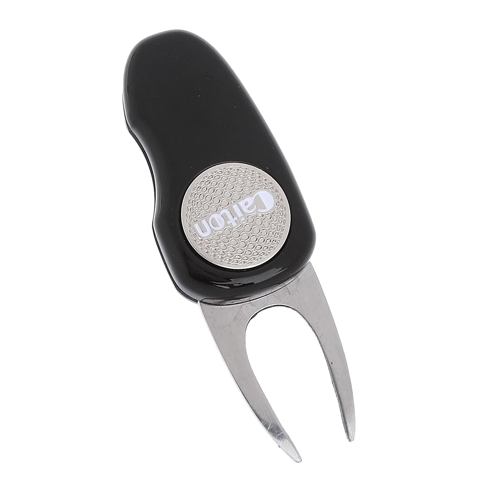 2 Pieces Portable Foldable Golf Divot Repair Tool With Magnetic Golf Marker