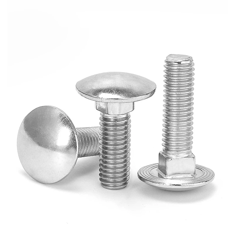 10pcs/lot M4-M12 10-150mm Length 304 Stainless Steel Carriage Bolt Round Head Square Neck Screw DIN603 stainless steel screws stainless steel screw