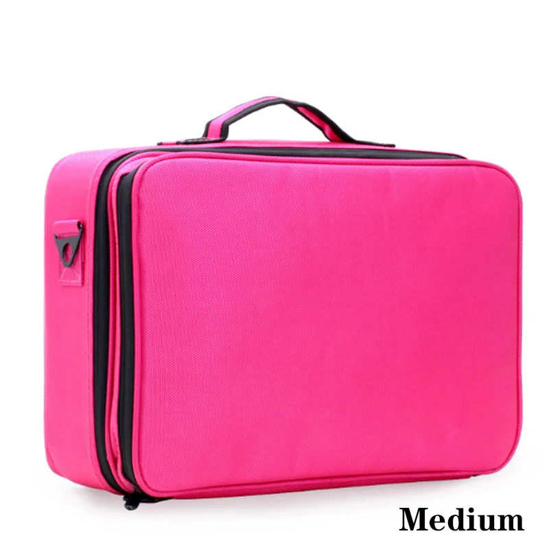 Rose red Medium Распродажа, профессиональная косметичка, косметичка, органайзер для туалетных принадлежностей, женские дорожные косметички, большая вместительность, косметичка, чемоданы для макияжа - Цвет: Rose red Medium