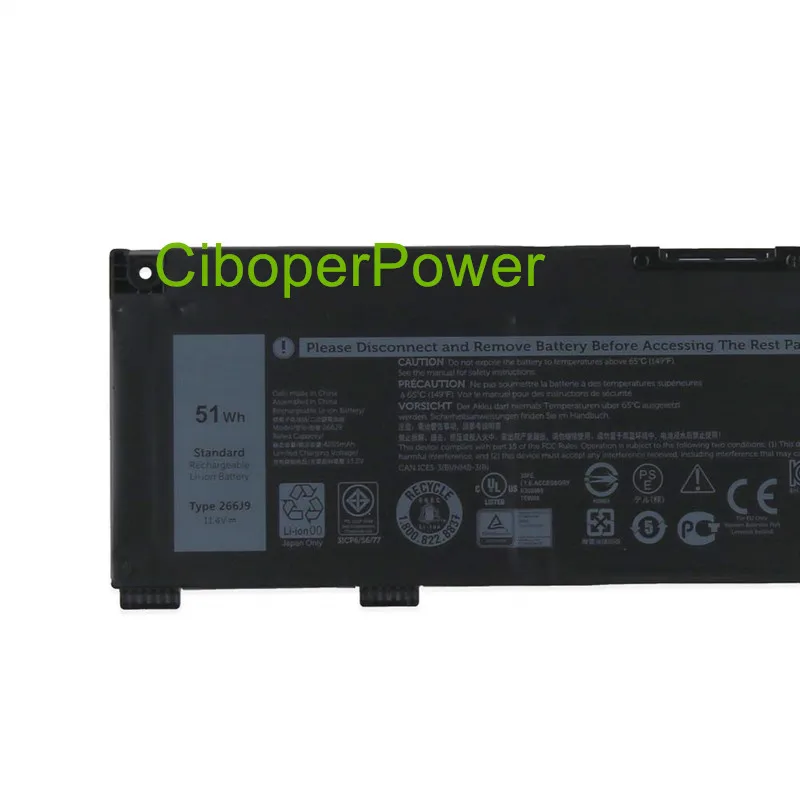 Оригинальное качество 266J9 Батарея для G3 15 3590 15PR-1748BR 15PR-1762BL 15PR-1765