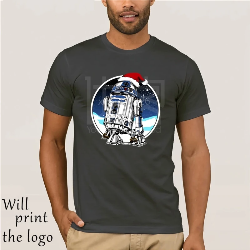 Natale T Degli Uomini Della Camicia Star Wars Magliette e camicette Santa R2D2 T-Shirt Della Novite Vestiti Del Fumetto