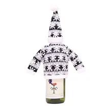 Рождественский винный свитер-чехол уродливая винная крышка Рождественская елка олень Снеговик крышка для бутылки с красным вином для декора рождественской вечеринки