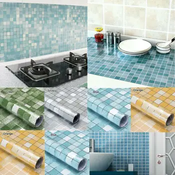 45100cm Kitchen Bathroom Oil proof Waterproof Stickers Aluminum Foil Kitchen Stove Cabinet Self Adhesive Wall Sticker