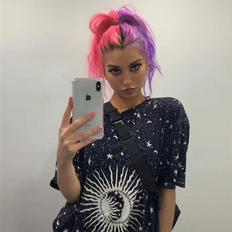 Skup JIEZuoFang 2019 lato kobiety sukienka luźny, typu oversize casualowe w stylu streetwear ubrania plus rozmiar party sukienka klub koszulka żeńska sukienka