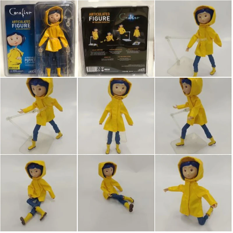 NECA Coraline Doll Figure Articulated In Striped Shirt Raincoat Sweater Toy LA Girl Present Gift for Christmas | Игрушки и хобби