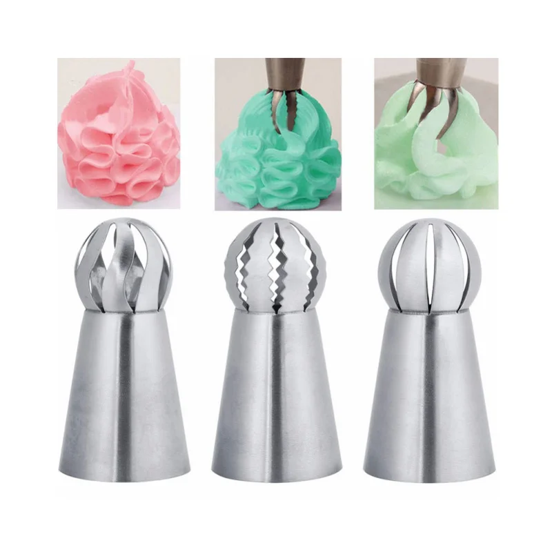 3Pcs Russian Icing Flower Piping Nozzles Pastry Cake Decor Tips Cupcake Baking Tools |