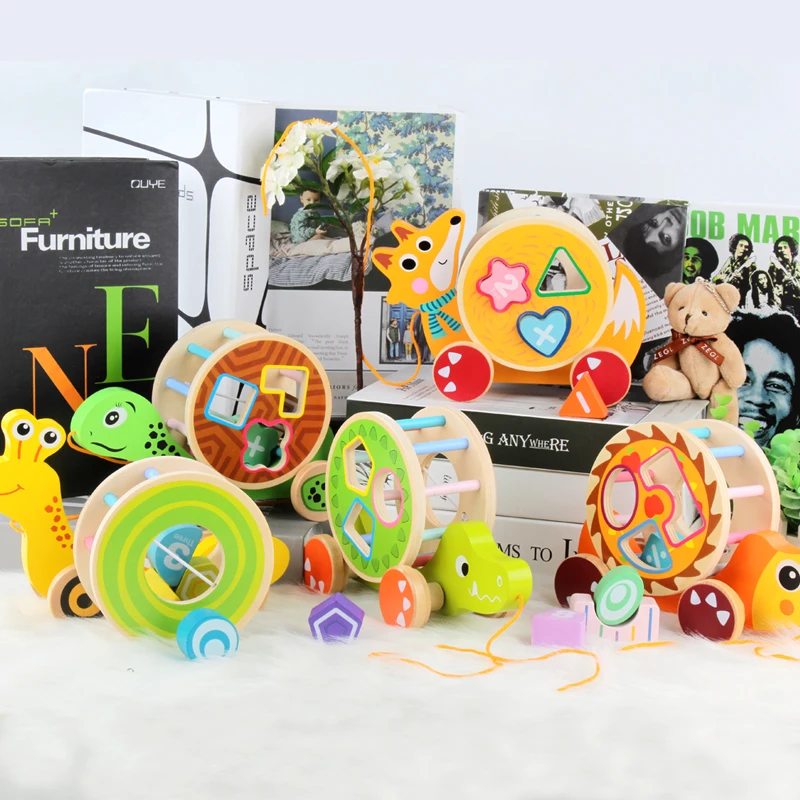 Children toy Wooden pull along Wooden block Animal style Building blocks matching Early Educational toys for Children gifts Children toy Wooden pull along Wooden block Animal style Building blocks matching Early Educational toys for Children gifts